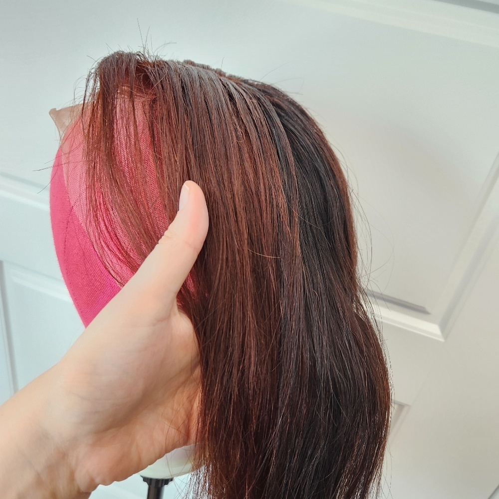 Human Hair Halo Dyed Lacefront Wig - Picture 3 of 9